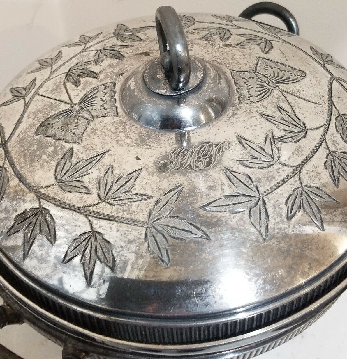 Antique Silver plated Signed 25 Victorian Soup Tureen Mead&Robbins Triple Plate 