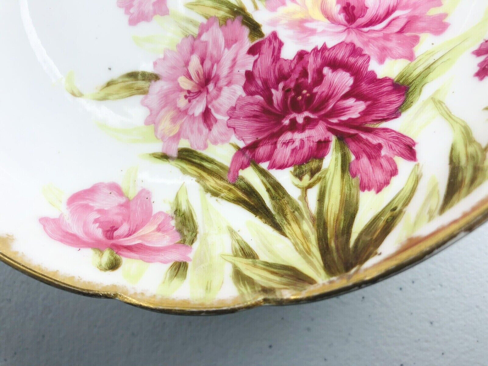 Rawo Dotter Limoges Elite Works Bowl France ANTIQUE Footed Compote Floral 1900