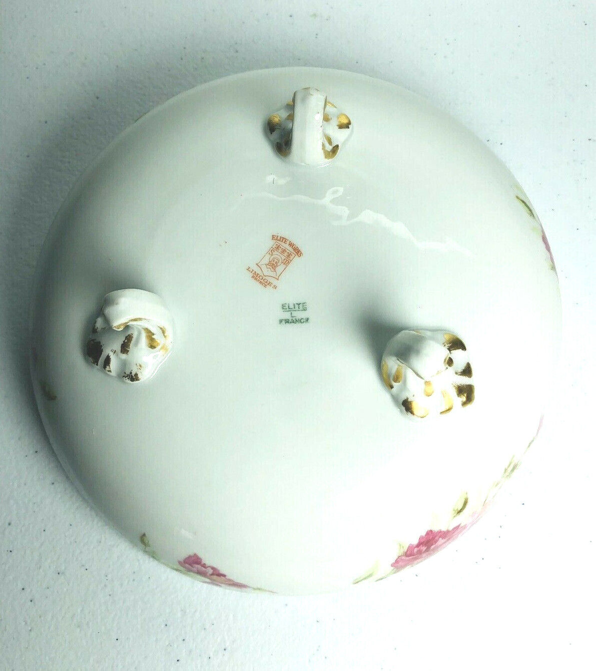 Rawo Dotter Limoges Elite Works Bowl France ANTIQUE Footed Compote Floral 1900