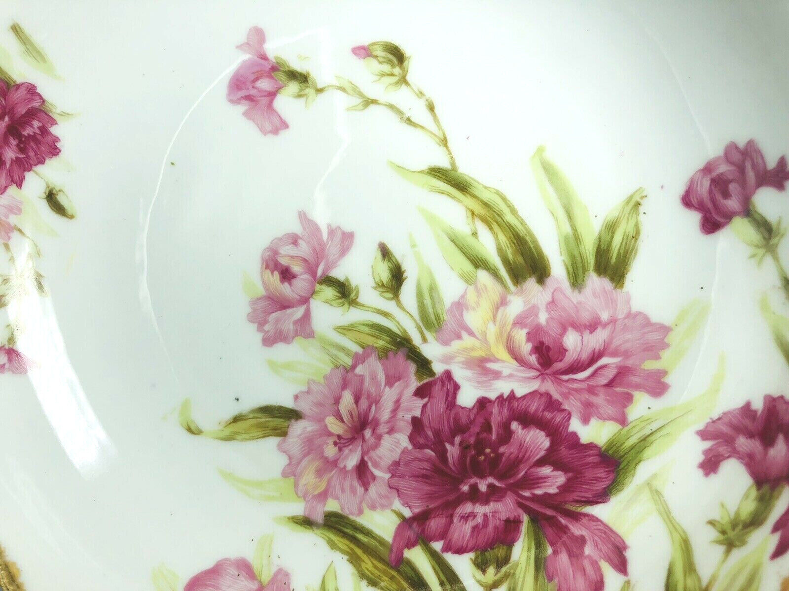 Rawo Dotter Limoges Elite Works Bowl France ANTIQUE Footed Compote Floral 1900