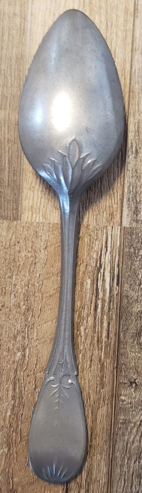 Antique 1800's 19th Century Pewter Soup Spoon 8" Flatware Tableware