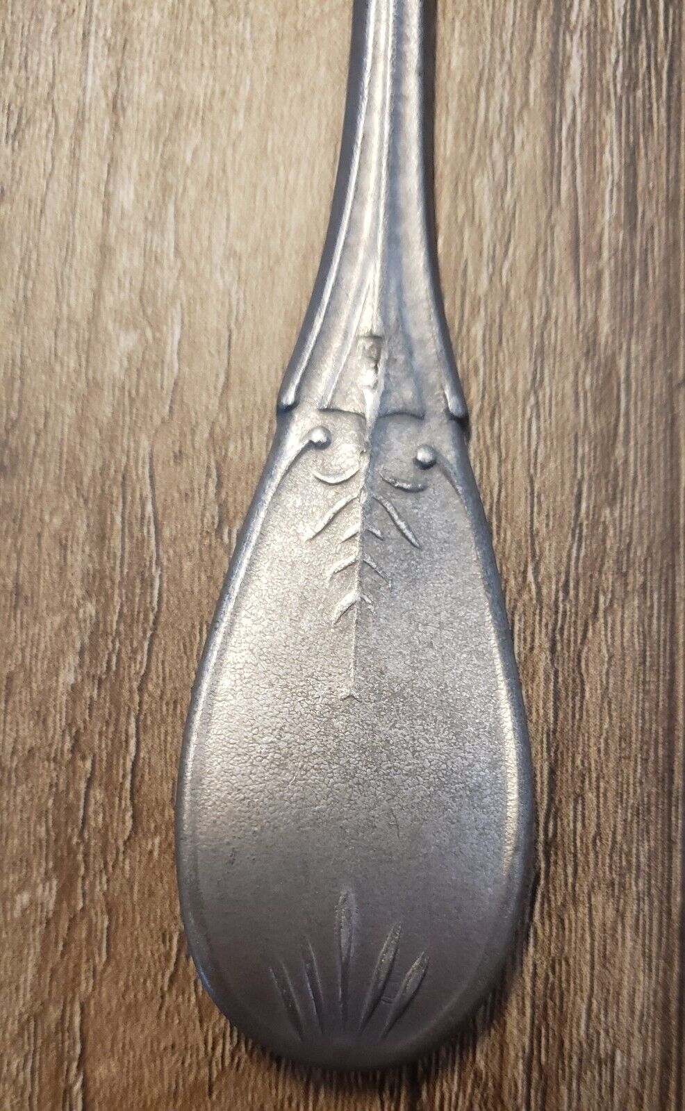 Antique 1800's 19th Century Pewter Soup Spoon 8" Flatware Tableware