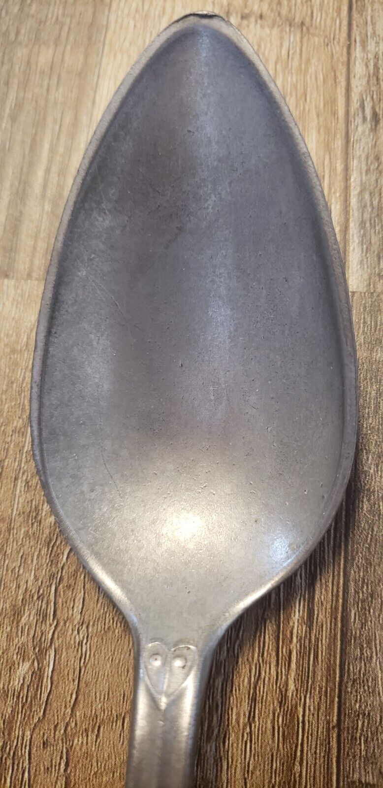 Antique 1800's 19th Century Pewter Soup Spoon 8" Flatware Tableware