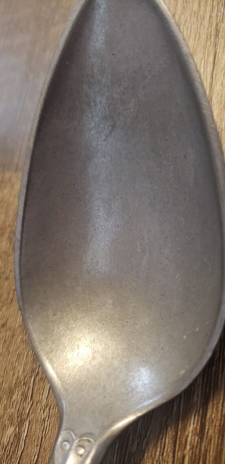 Antique 1800's 19th Century Pewter Soup Spoon 8" Flatware Tableware