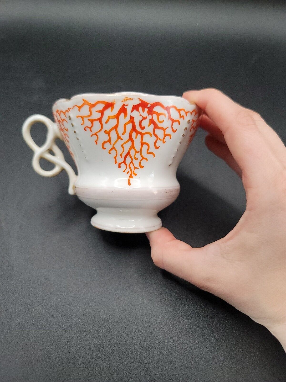 TPM Carl Tietsch Tea Cup Saucer ANTIQUE Mid-1800s Hand Painted