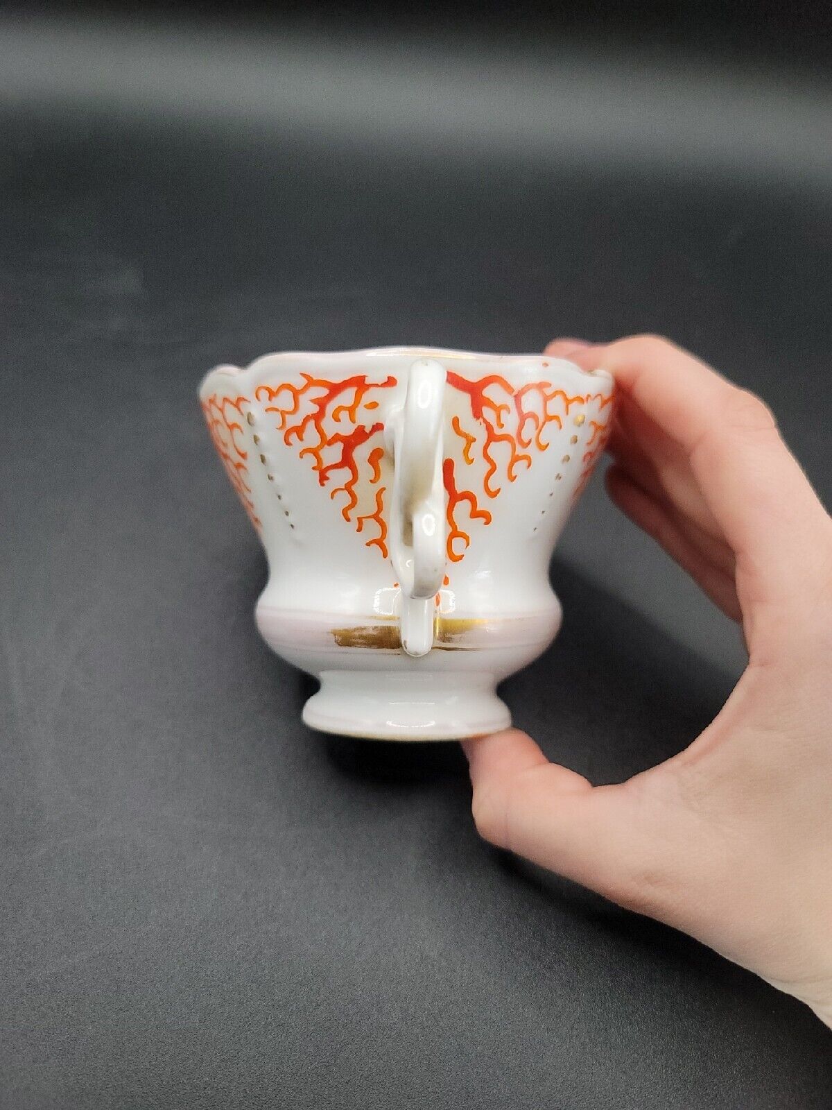 TPM Carl Tietsch Tea Cup Saucer ANTIQUE Mid-1800s Hand Painted