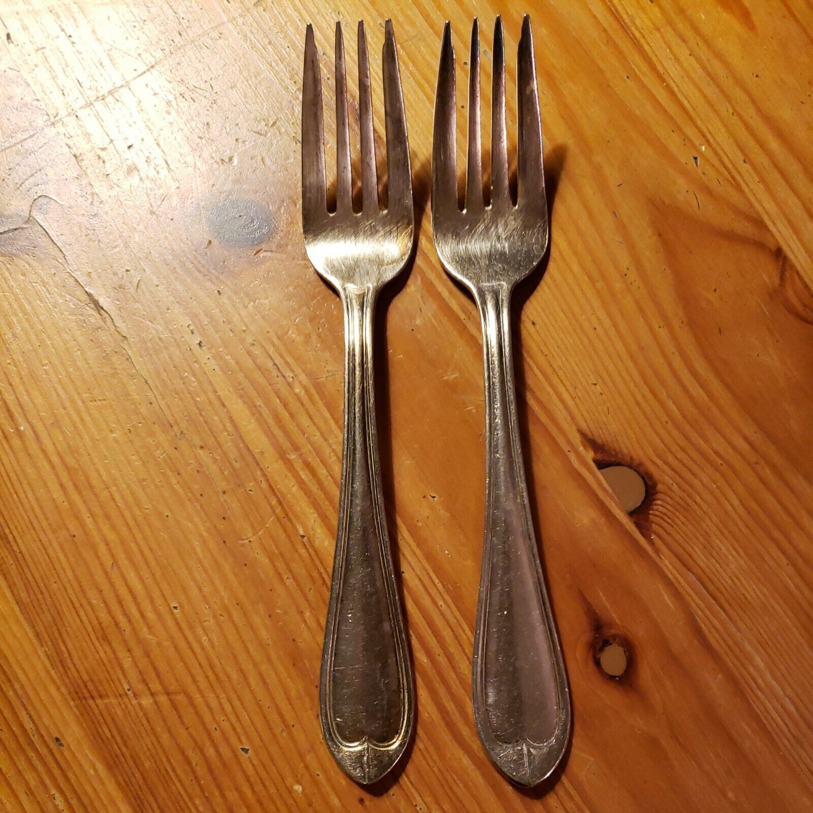 2 Antique Salad Forks By World Tableware Old Standish 1900s