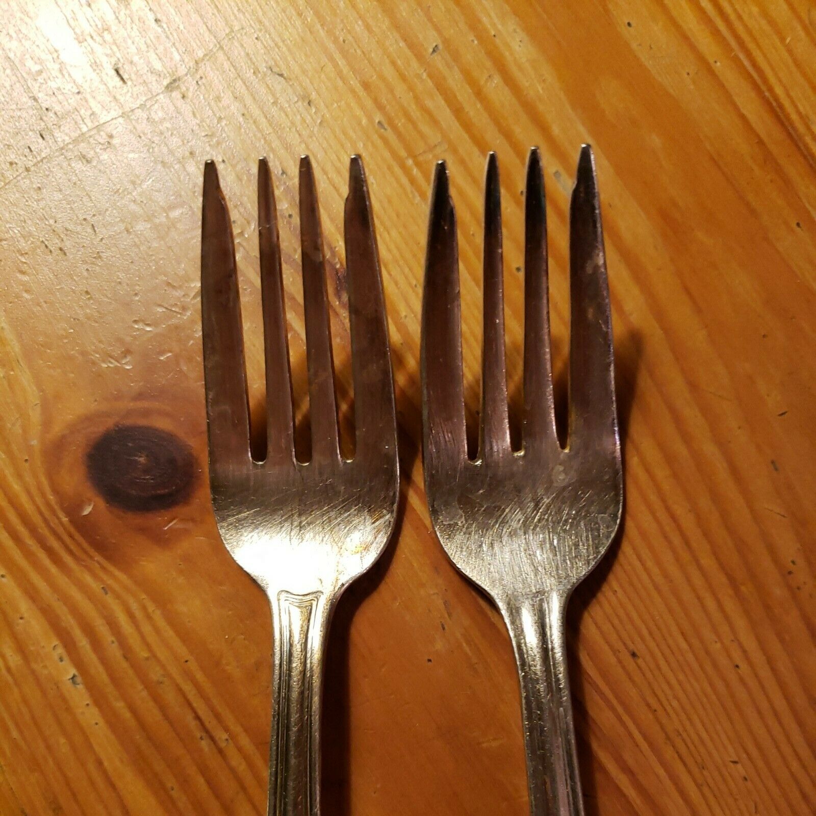 2 Antique Salad Forks By World Tableware Old Standish 1900s