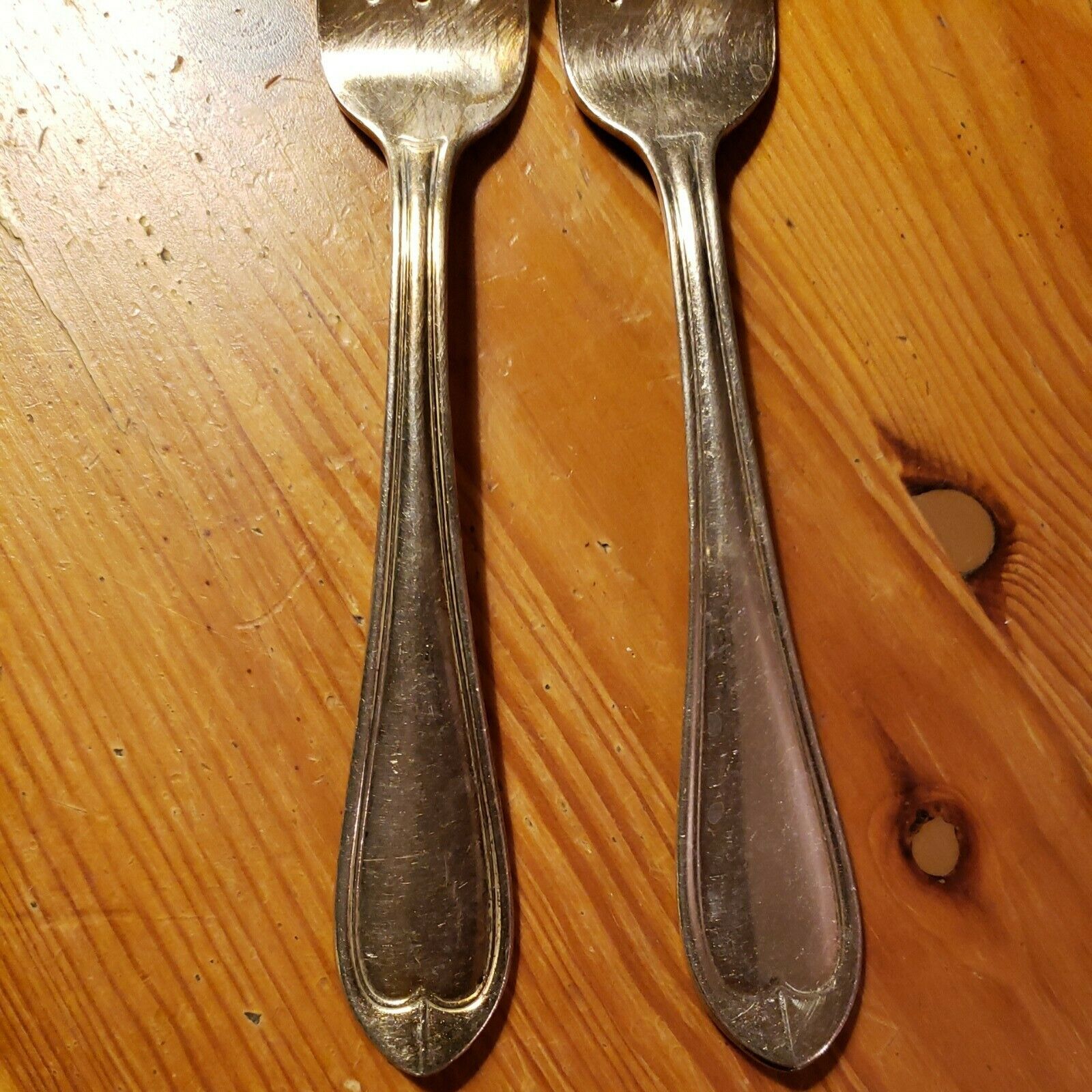 2 Antique Salad Forks By World Tableware Old Standish 1900s