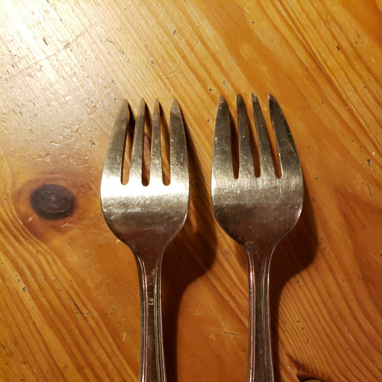 2 Antique Salad Forks By World Tableware Old Standish 1900s