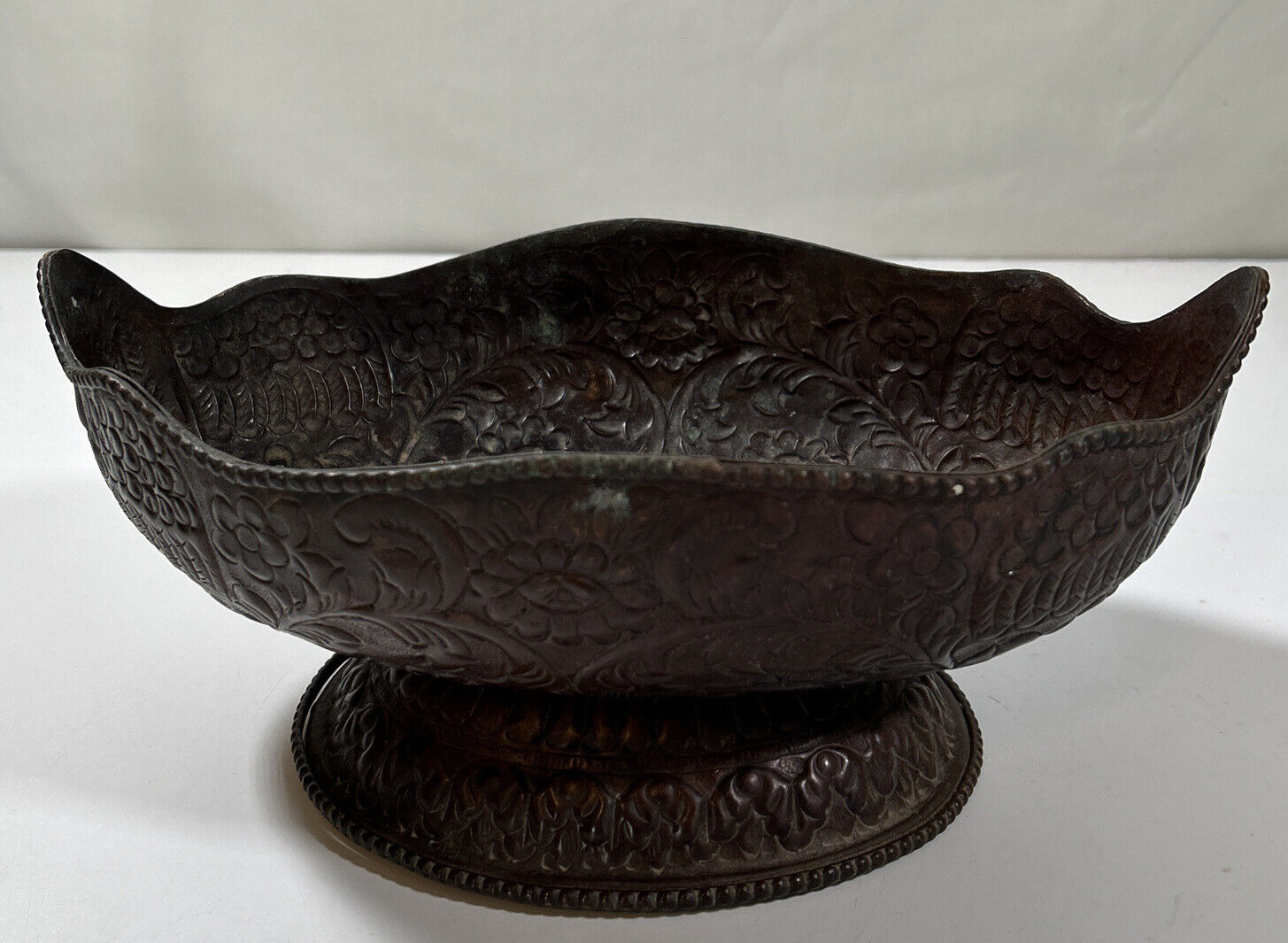 Antiq Fruit Bowl/Planter c1900s.Ftd Fluted Victorian Tableware Jardiniere. Metal