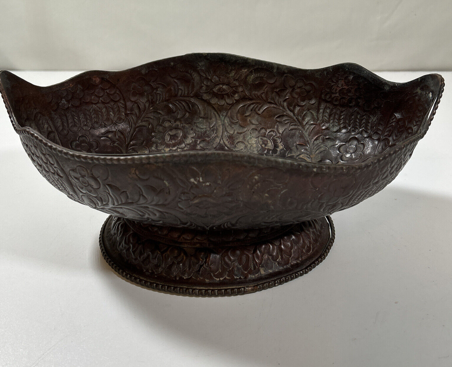 Antiq Fruit Bowl/Planter c1900s.Ftd Fluted Victorian Tableware Jardiniere. Metal