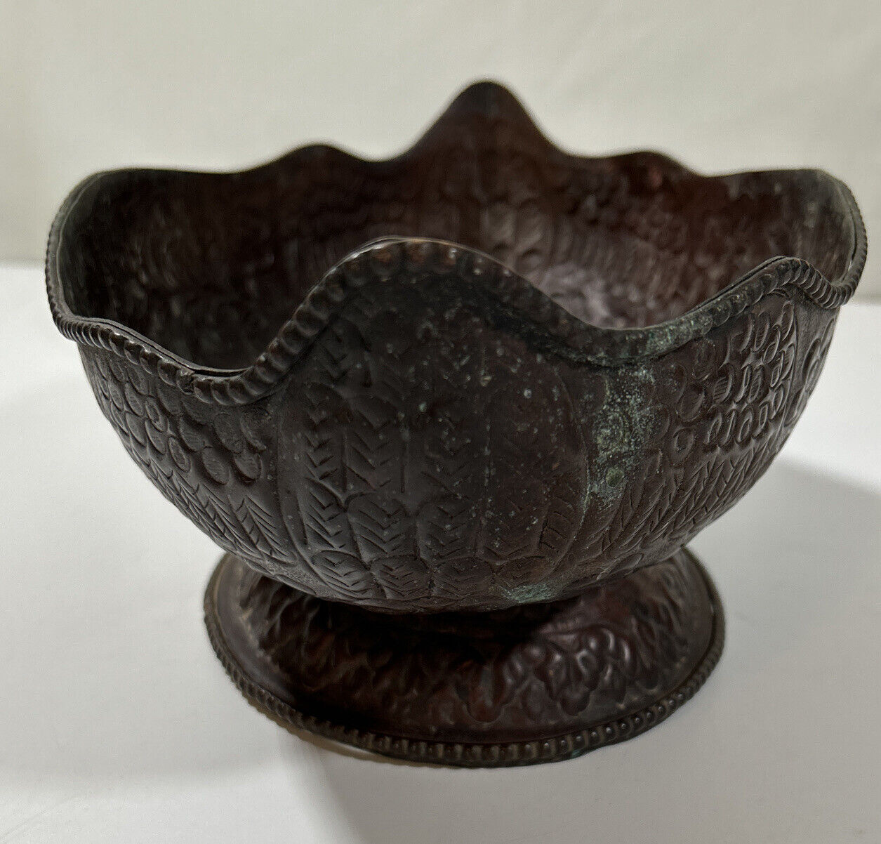 Antiq Fruit Bowl/Planter c1900s.Ftd Fluted Victorian Tableware Jardiniere. Metal