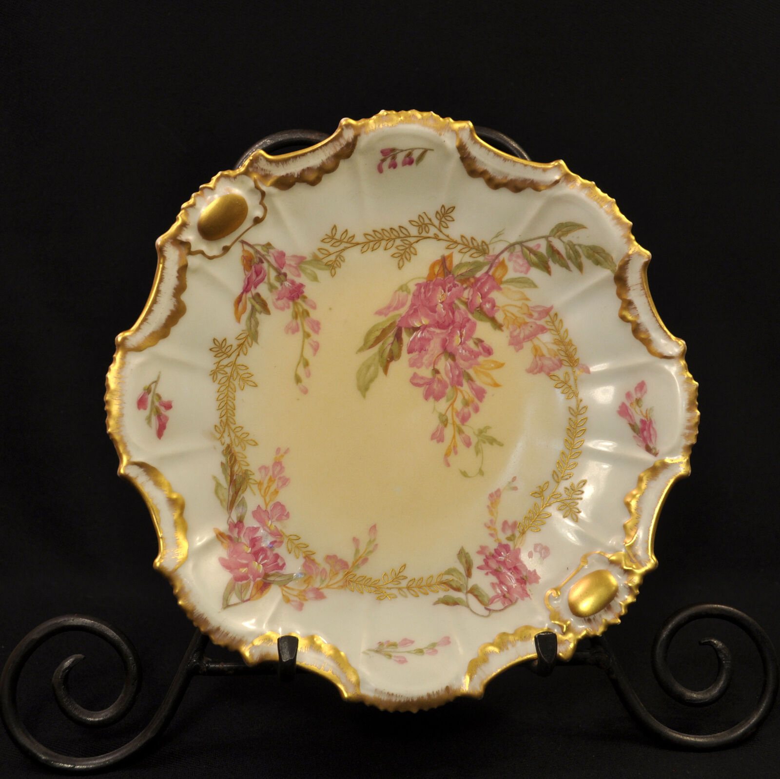 Limoges LDB&Co Flambeau Plate Wisteria 8 1/2" Charger Hand Painted 1891-1910 HTF