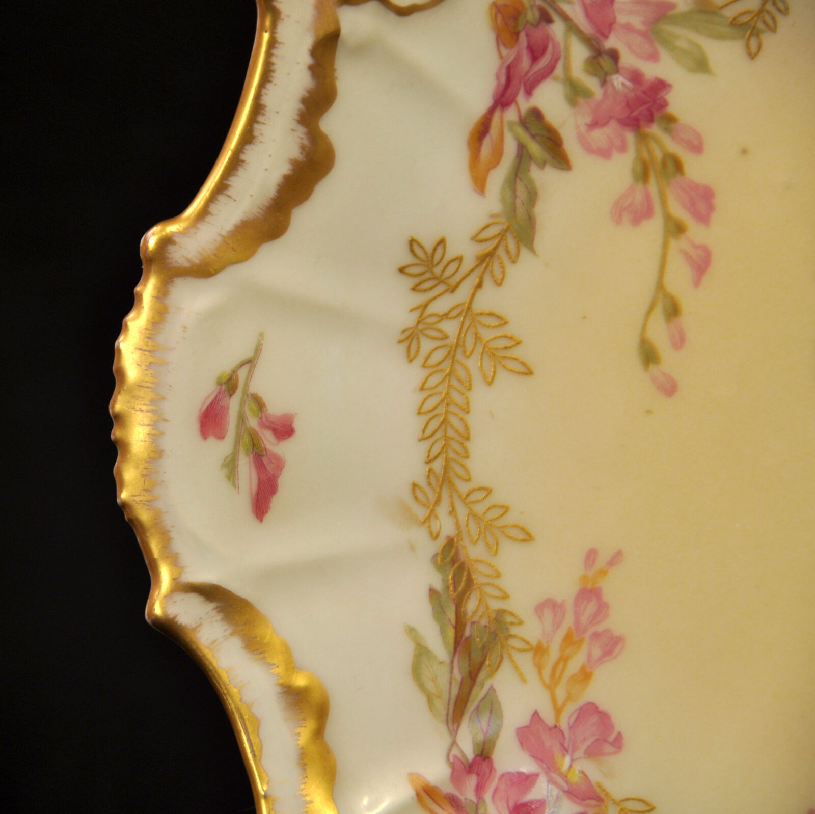 Limoges LDB&Co Flambeau Plate Wisteria 8 1/2" Charger Hand Painted 1891-1910 HTF