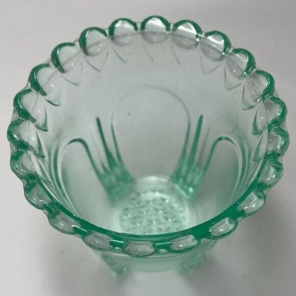 Antique EAPG Adams & Co No. 0016 Spooner, Apple Green (Uranium Glow) c1880s