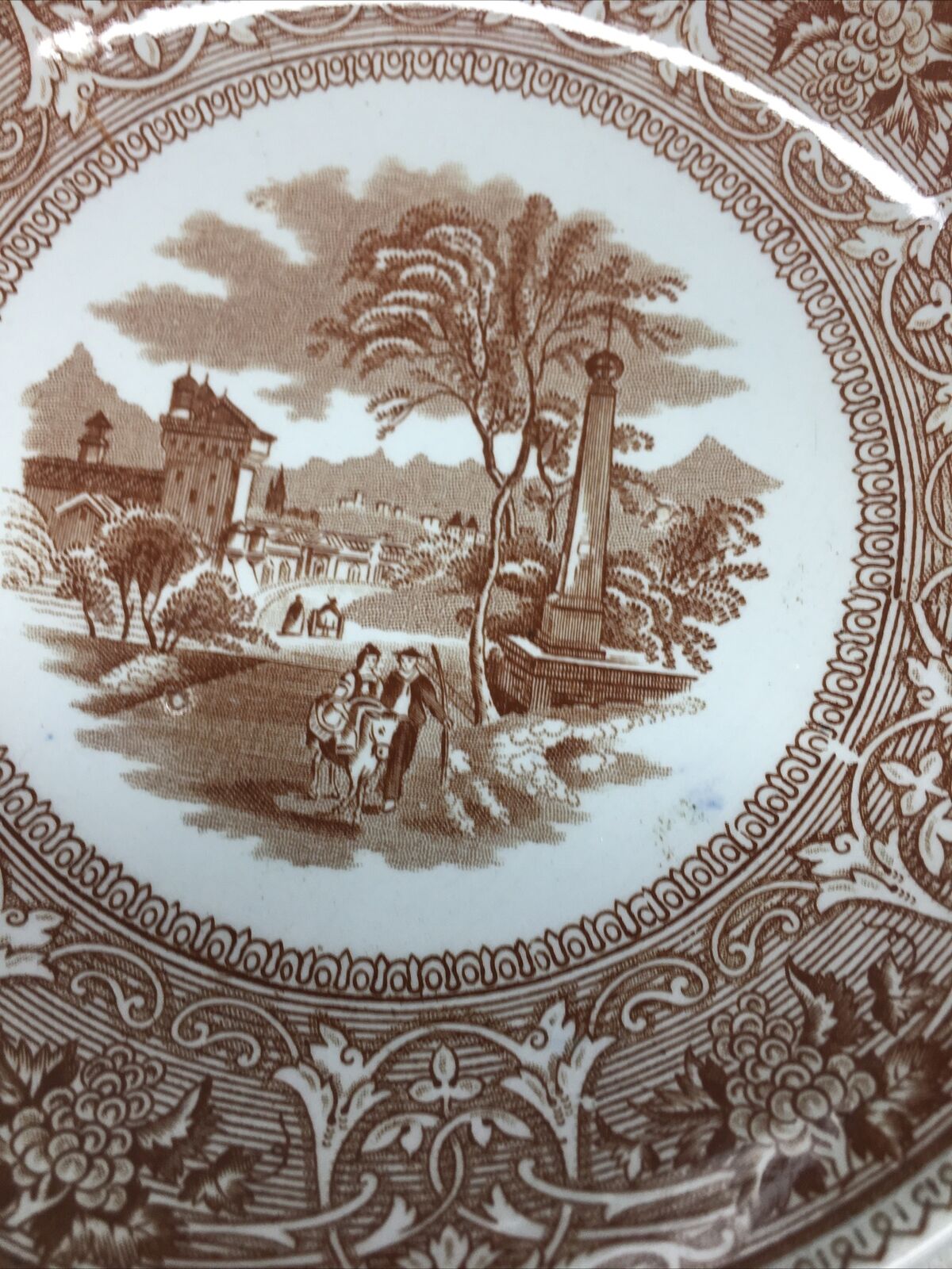Late 1800’s Ironstone Transferware Edge Malkin & Co. Oxen Scene 6” Desert Bowl