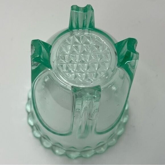 Antique EAPG Adams & Co No. 0016 Spooner, Apple Green (Uranium Glow) c1880s