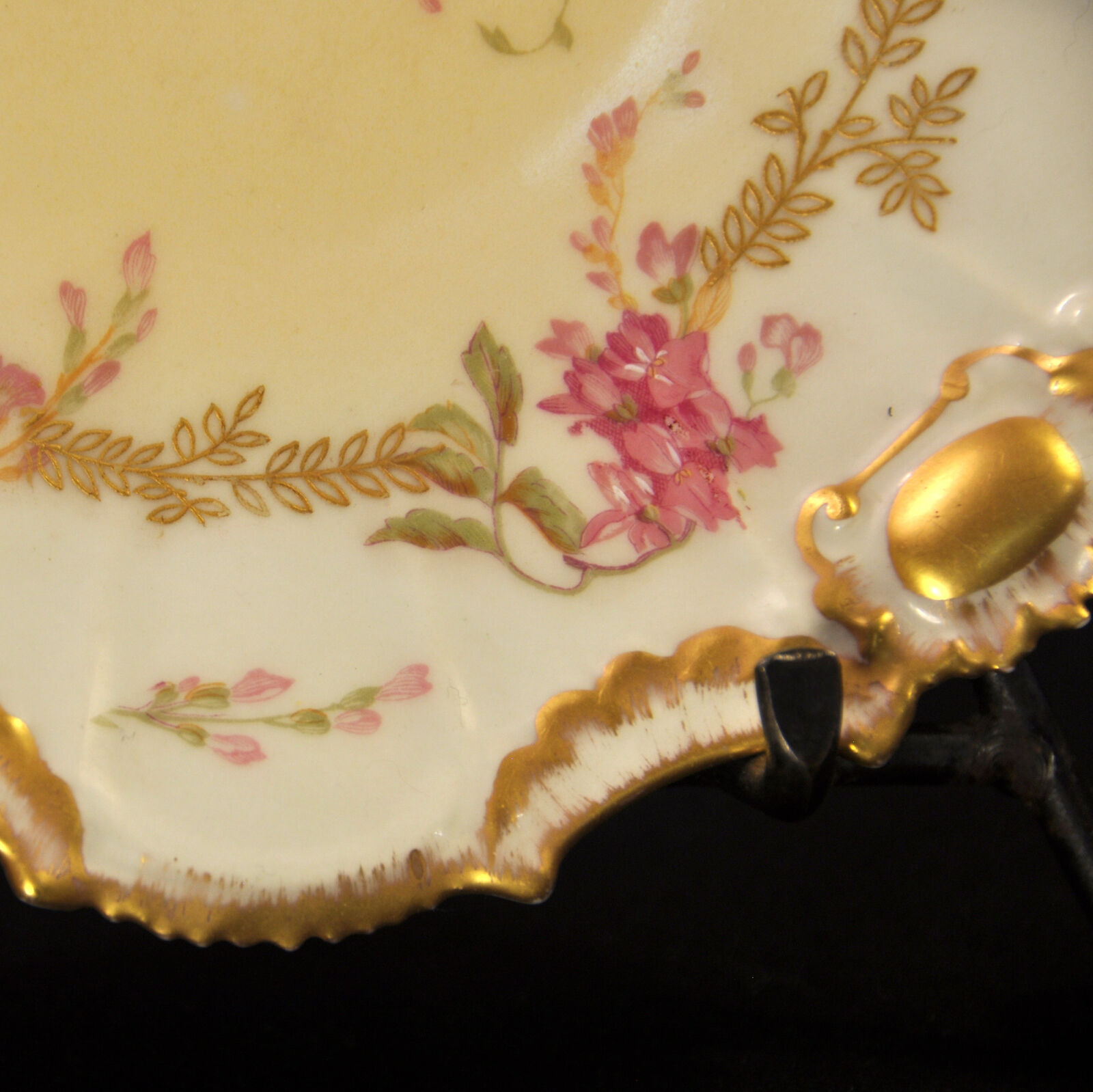 Limoges LDB&Co Flambeau Plate Wisteria 8 1/2" Charger Hand Painted 1891-1910 HTF