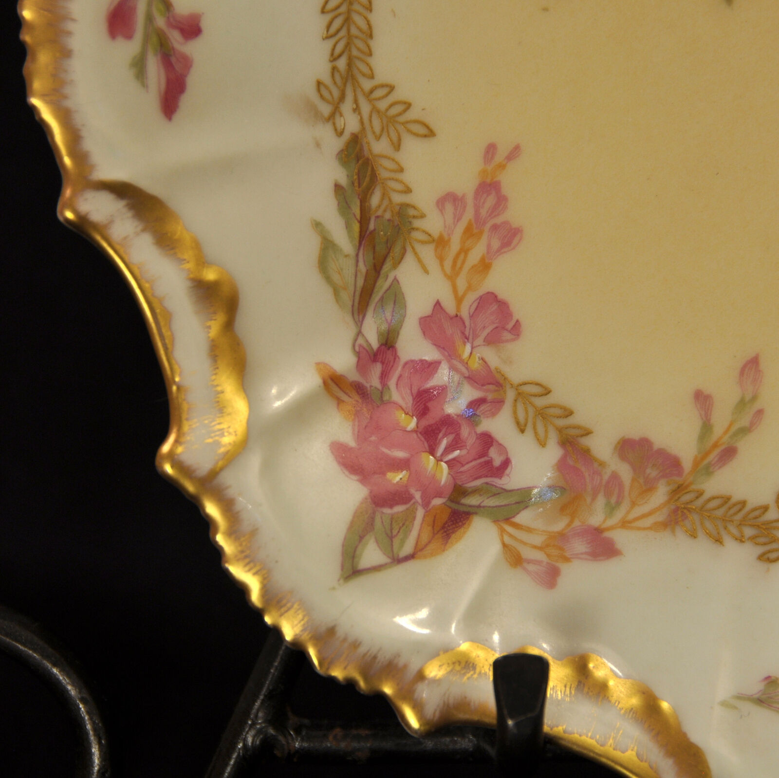 Limoges LDB&Co Flambeau Plate Wisteria 8 1/2" Charger Hand Painted 1891-1910 HTF