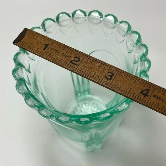 Antique EAPG Adams & Co No. 0016 Spooner, Apple Green (Uranium Glow) c1880s