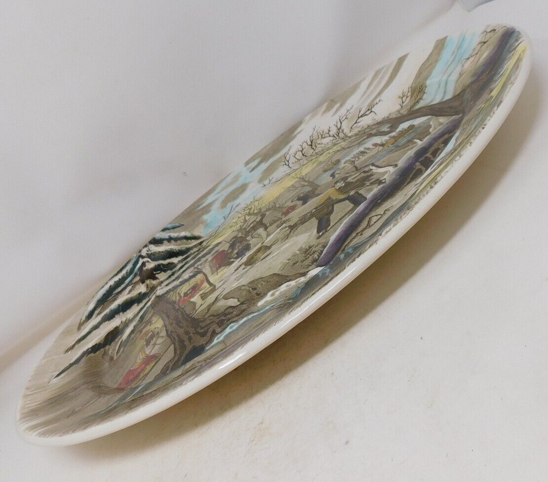 Huge 19.25" Platter A. J. Wilkinson "Landing of the Pilgrims" 1900s Hand Painted