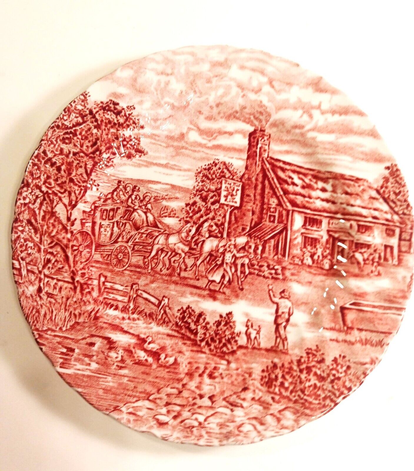 Wood & Sons Fine Tableware England Red Luncheon Salad Plates 8" Lot of Three