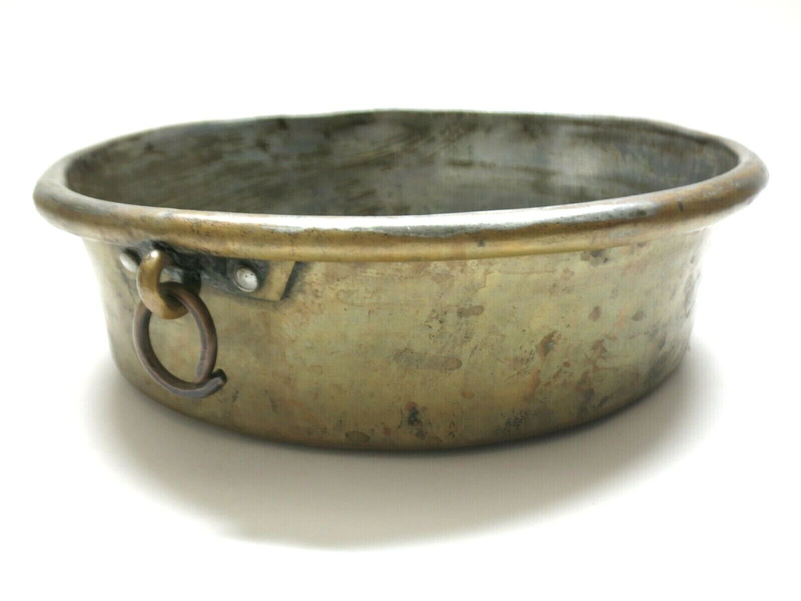Ancient Metal Primitive Cooking Vessel Brass Fire Pot 1800s [Heavy Metal]