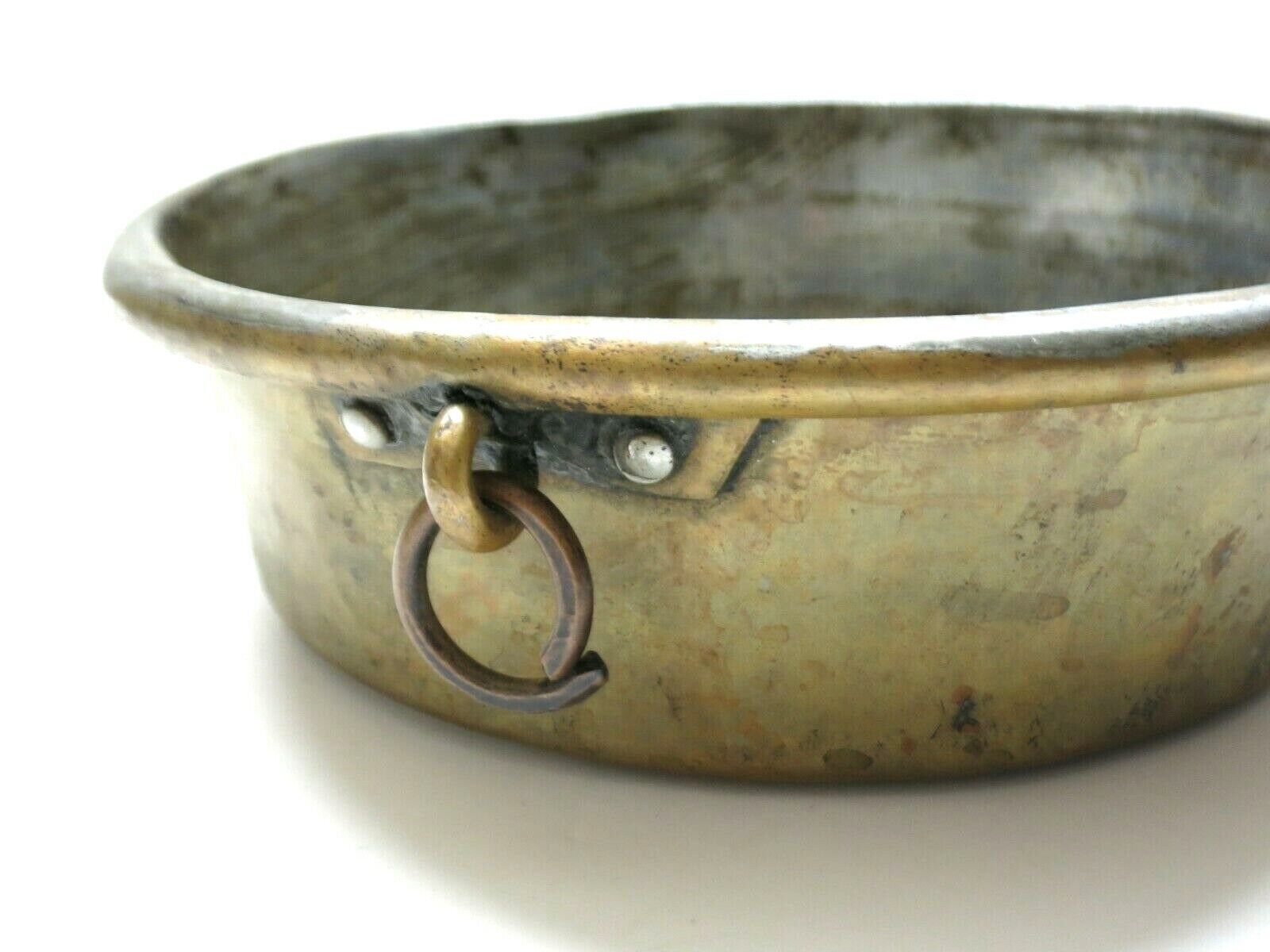 Ancient Metal Primitive Cooking Vessel Brass Fire Pot 1800s [Heavy Metal]