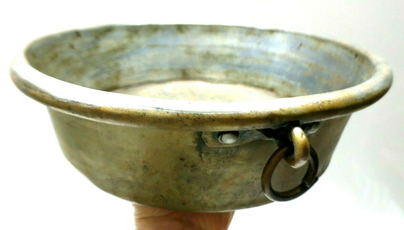 Ancient Metal Primitive Cooking Vessel Brass Fire Pot 1800s [Heavy Metal]