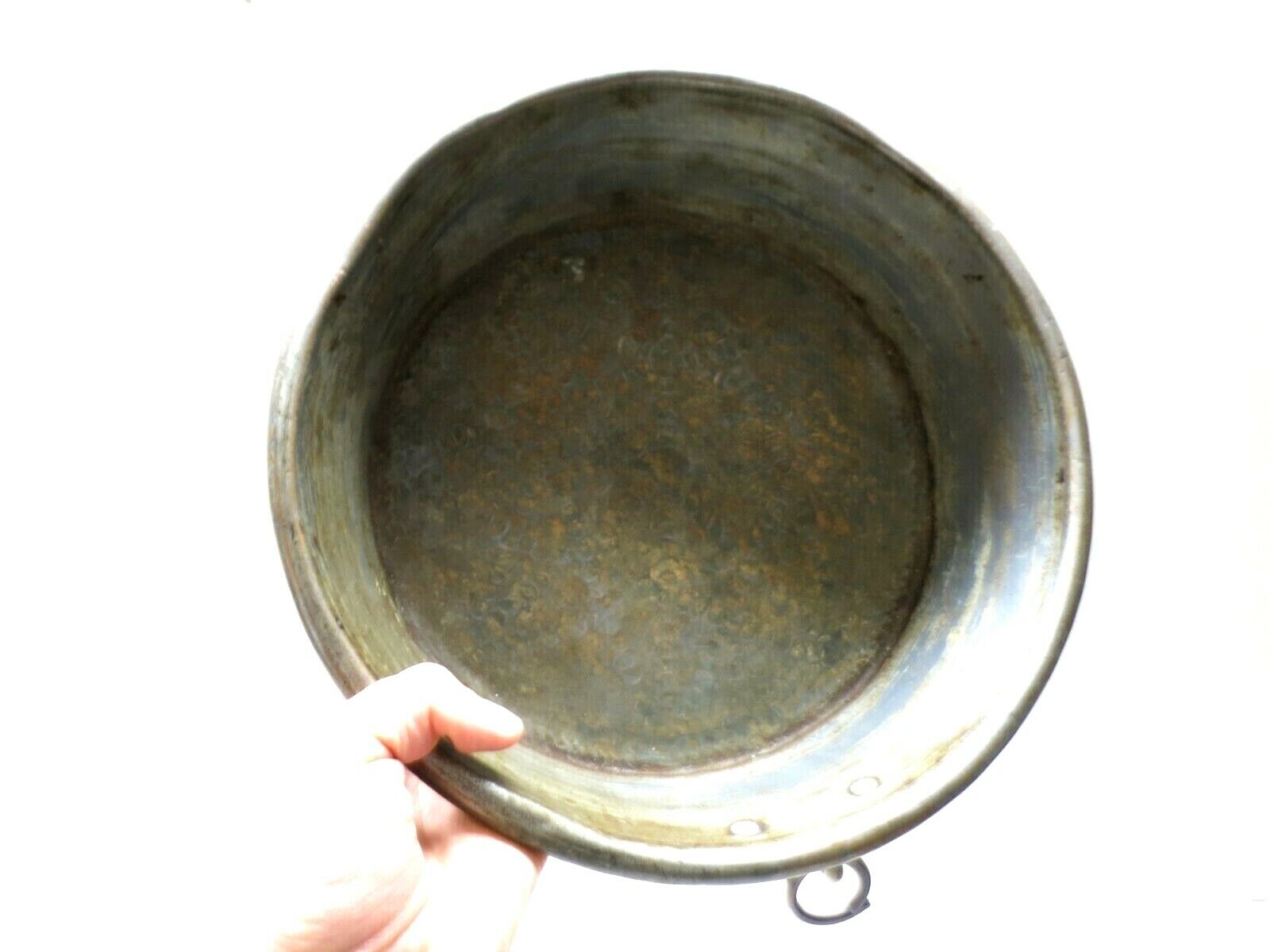 Ancient Metal Primitive Cooking Vessel Brass Fire Pot 1800s [Heavy Metal]