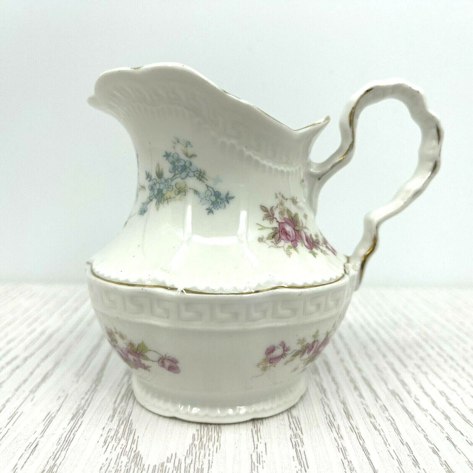 Antique Zeh Scherzer Small Pitcher Gold Blue Pink Embossed 5" Early 1900 Mark