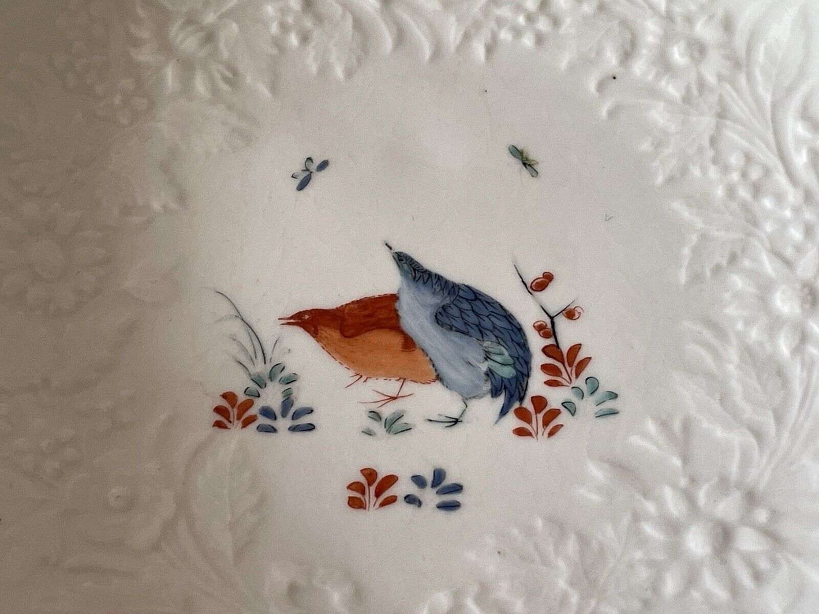 Antique 18th C. Chelsea Porcelain Red Anchor Kakiemon Plate Damask'd 1752-1756