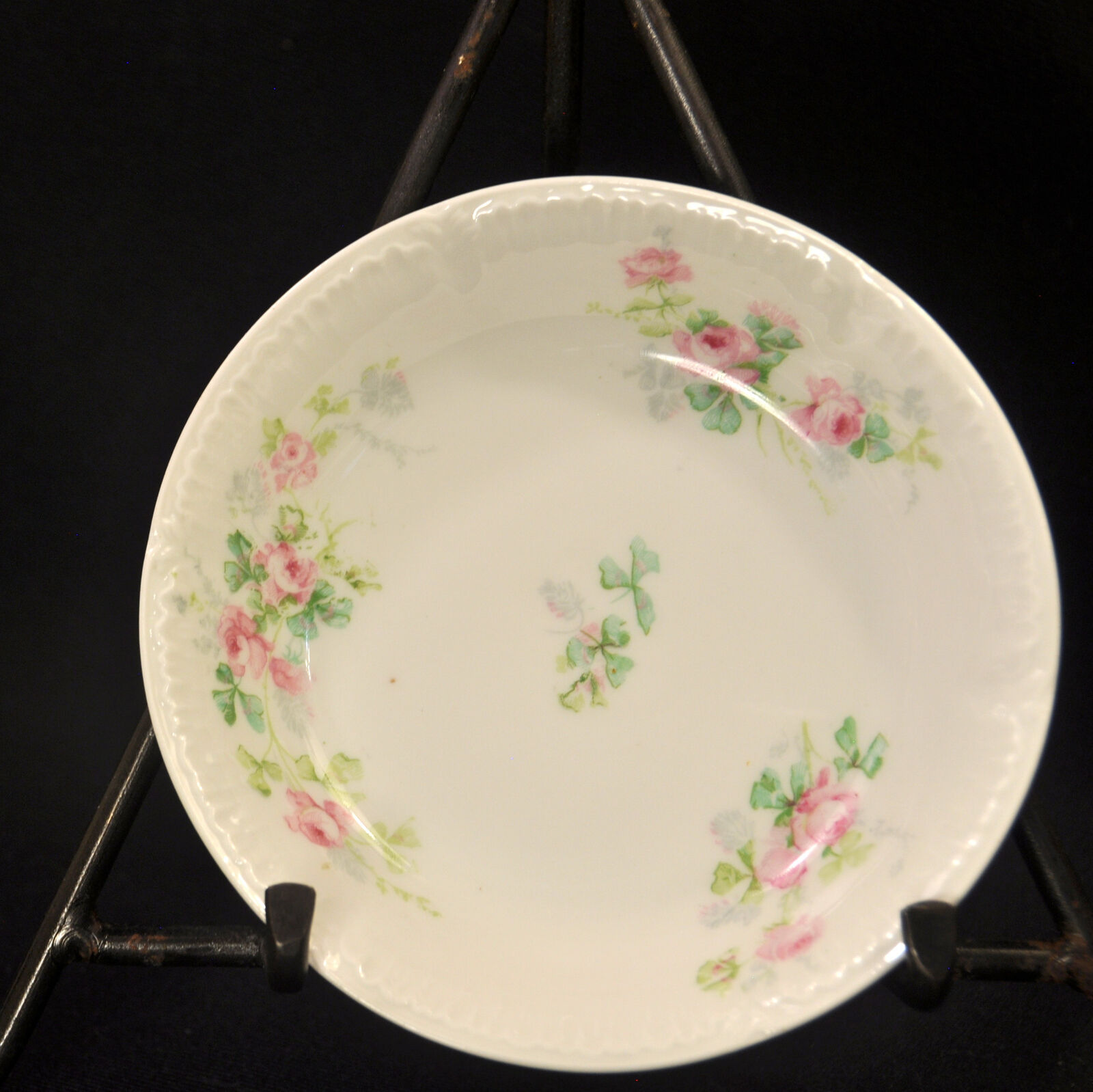GDA Charles Field Haviland Limoges Set 4 Berry Bowls Pink Roses Green Shamrocks