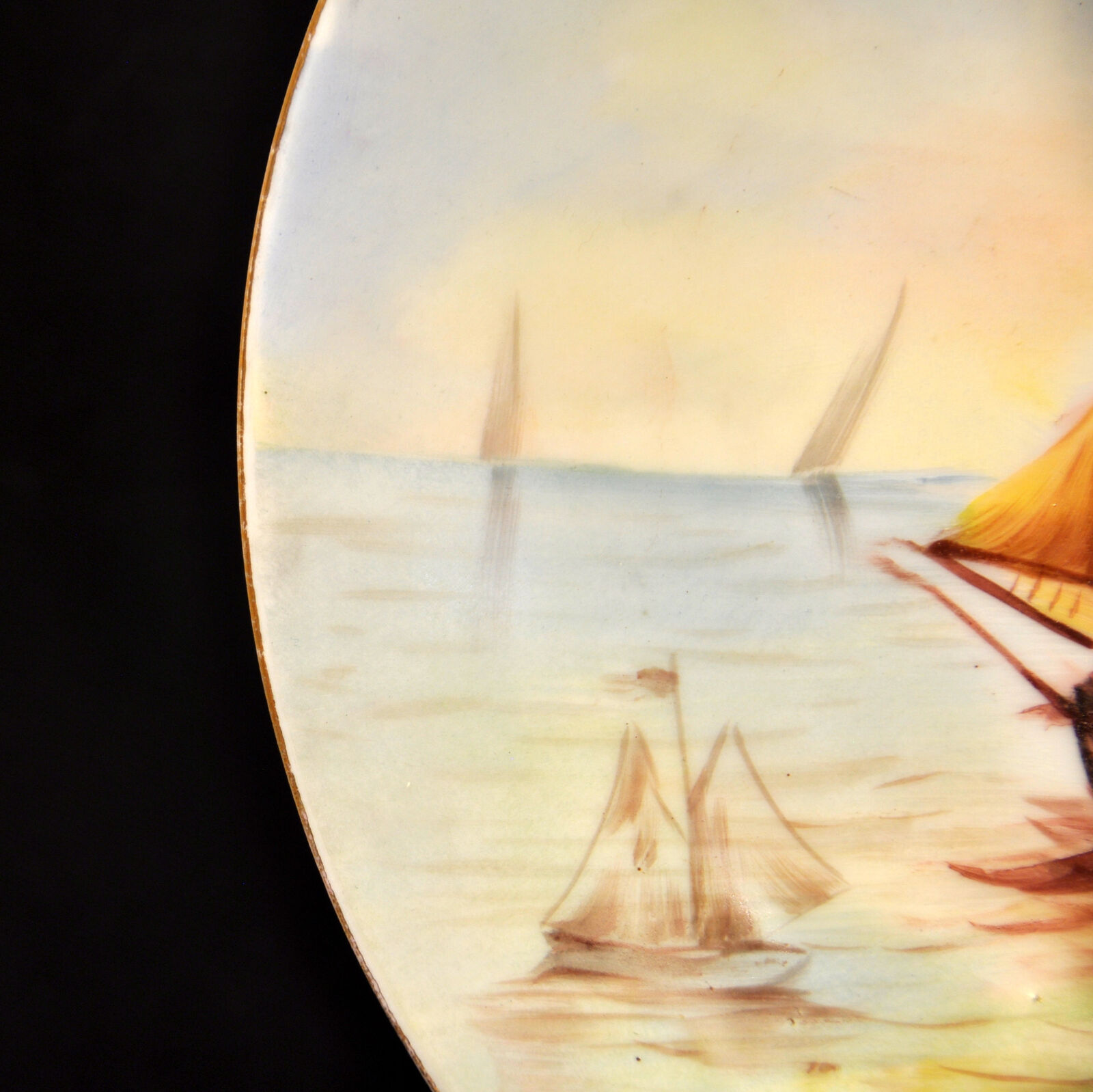 Limoges LDB&Co Flambeau Sailing Ship 10 5/8" Charger Plate Artist Bay 1891-1910