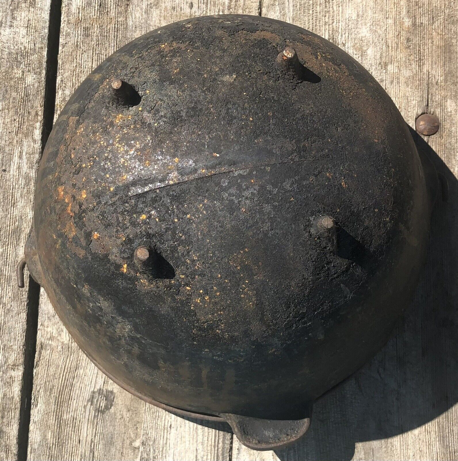 ANTIQUE 1800'S #3 CAST IRON BEAN POT W/ GATE MARK 4 LEGGED Bailed Handle Scotch