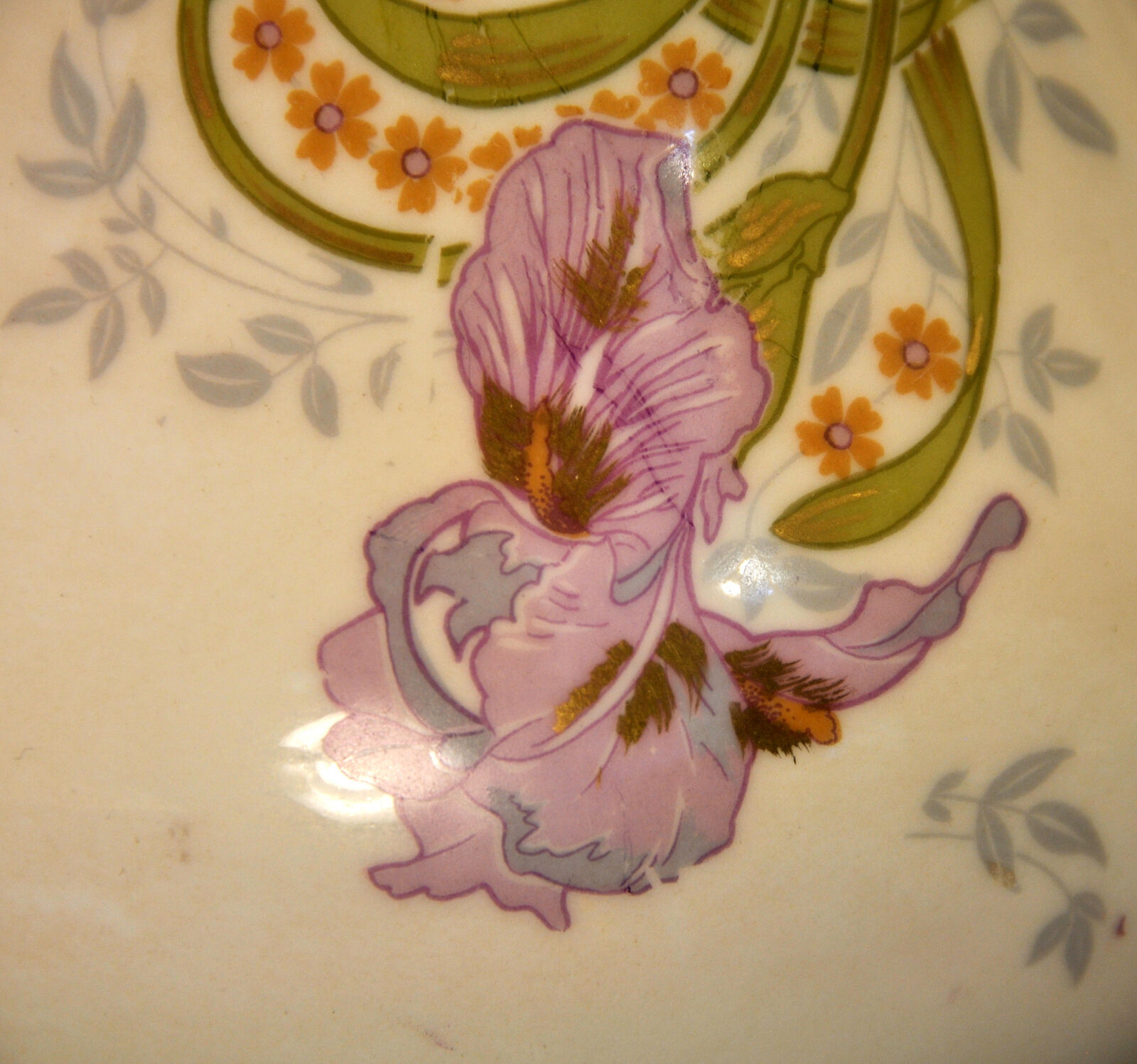 Limoges AKCD Chocolate Pot Klingenberger & Dwenger Purple Iris w/Gold 1900-1910