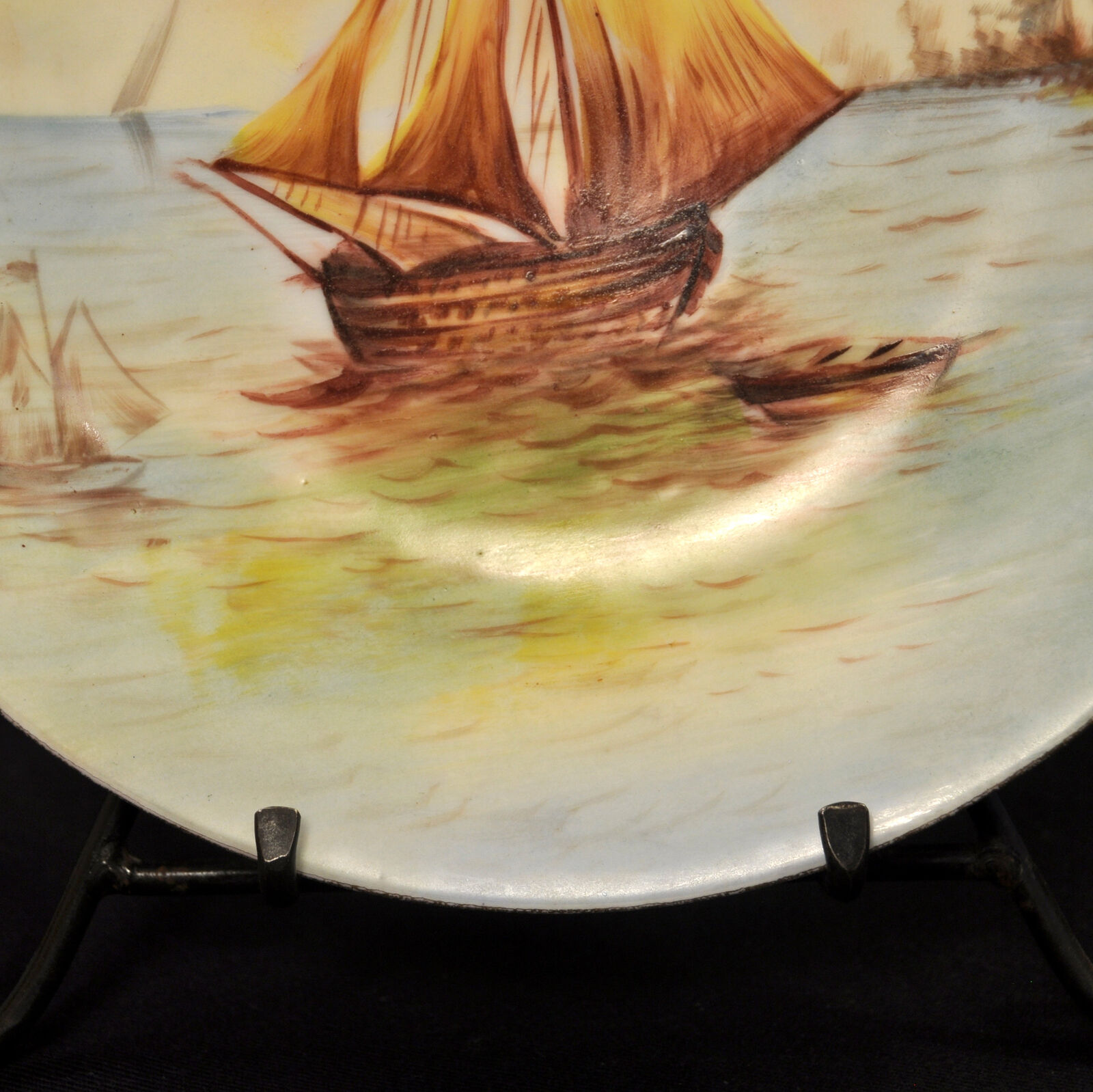 Limoges LDB&Co Flambeau Sailing Ship 10 5/8" Charger Plate Artist Bay 1891-1910