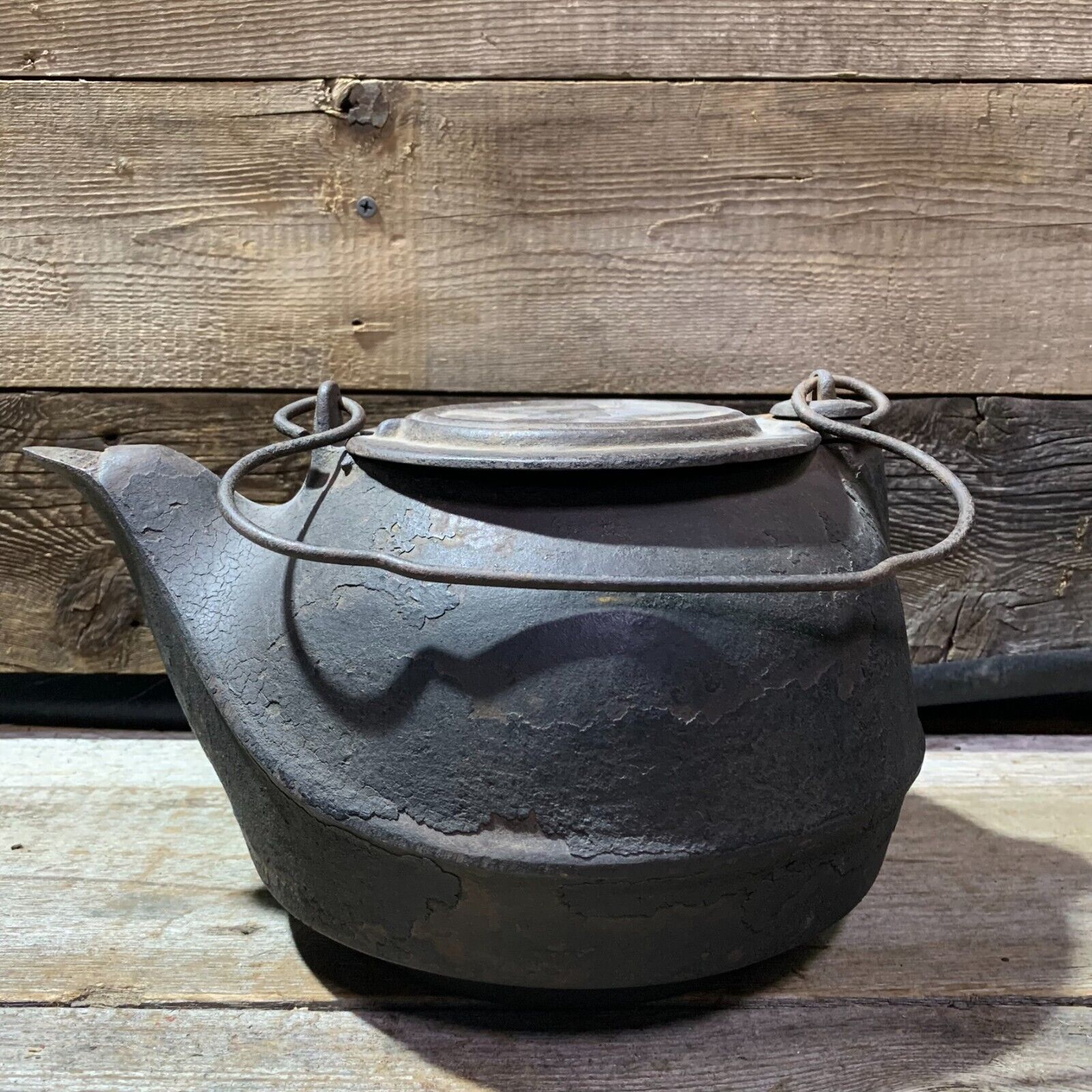 Antique 1800s Cast Iron, Tea Kettle, Chattanooga Star No. 7, Swivel Lid