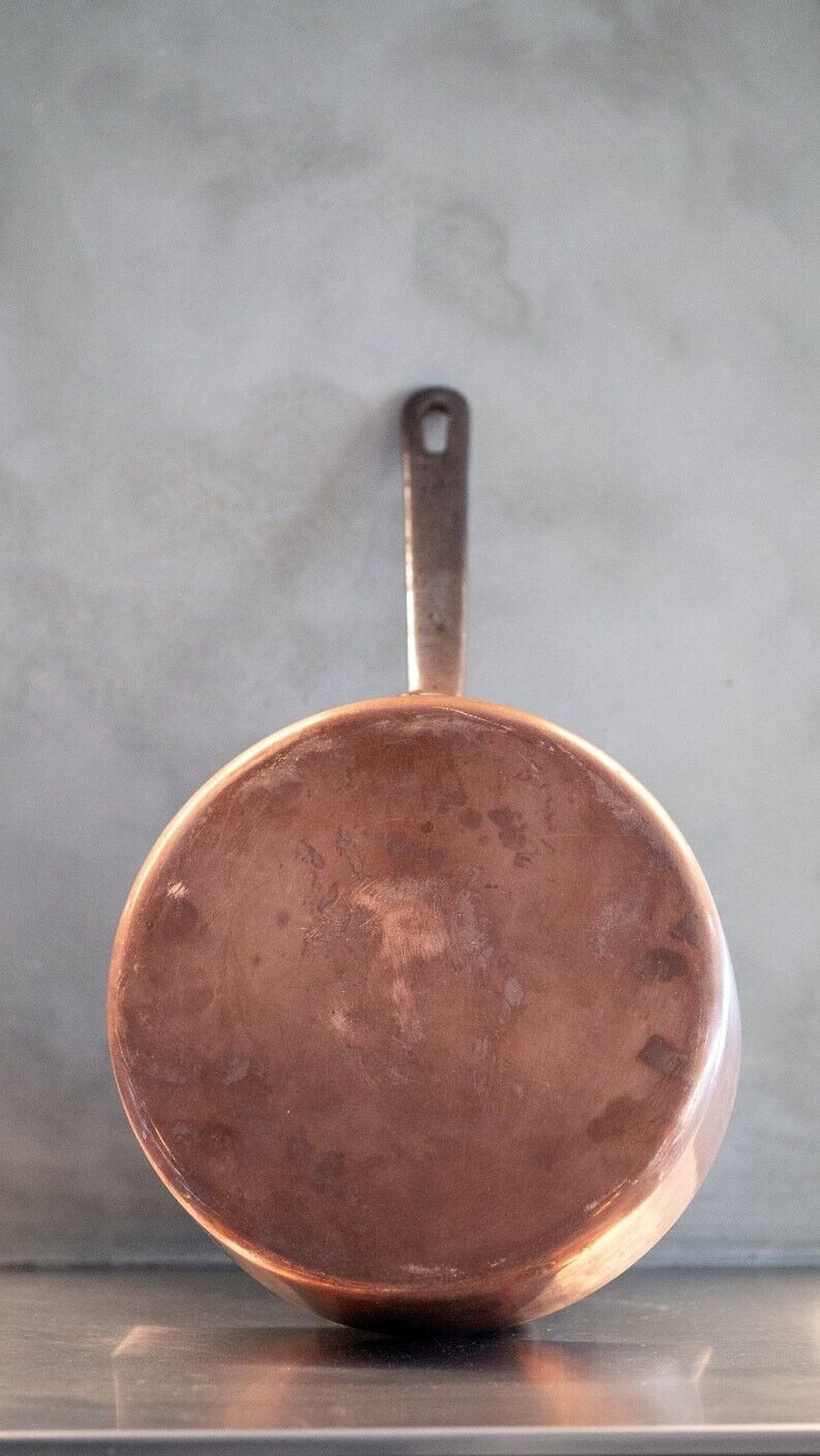Stunning A La Menagere Antique French Copper Saute Pan Late 1800's