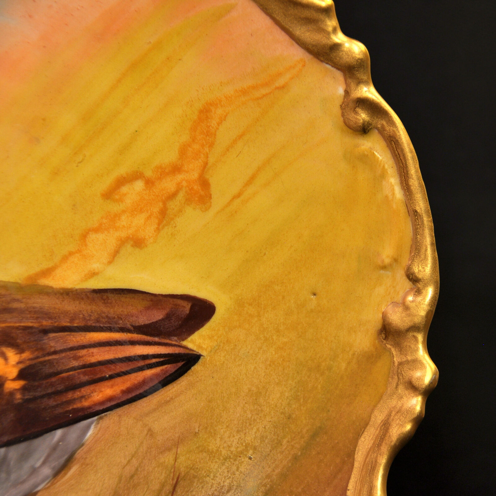 Limoges LDB&Co Flambeau Charger Plate 11.5" Bird Hand Painted Leonce 1890s-1900s