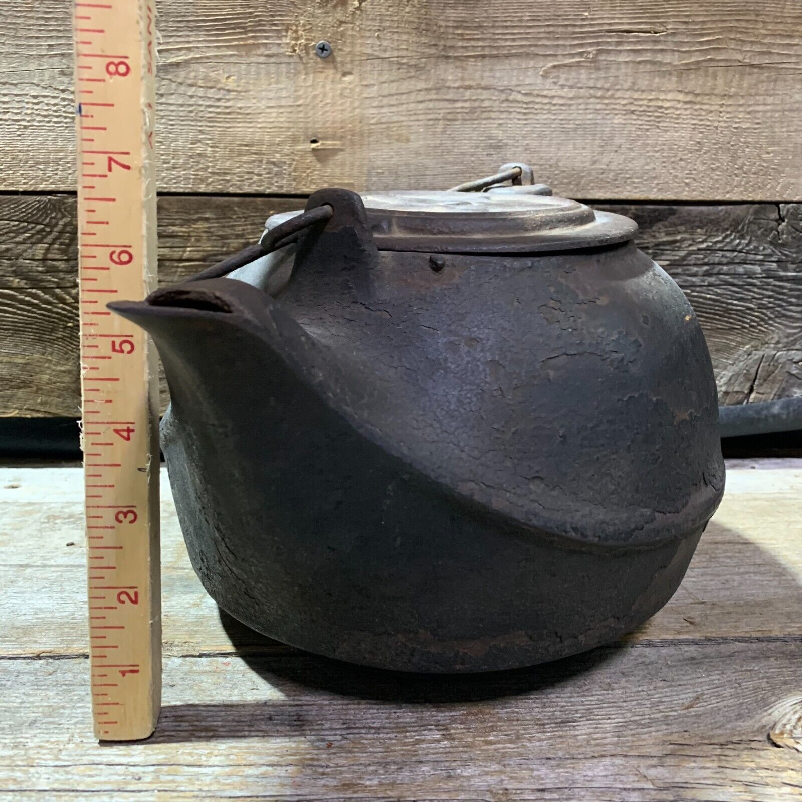 Antique 1800s Cast Iron, Tea Kettle, Chattanooga Star No. 7, Swivel Lid