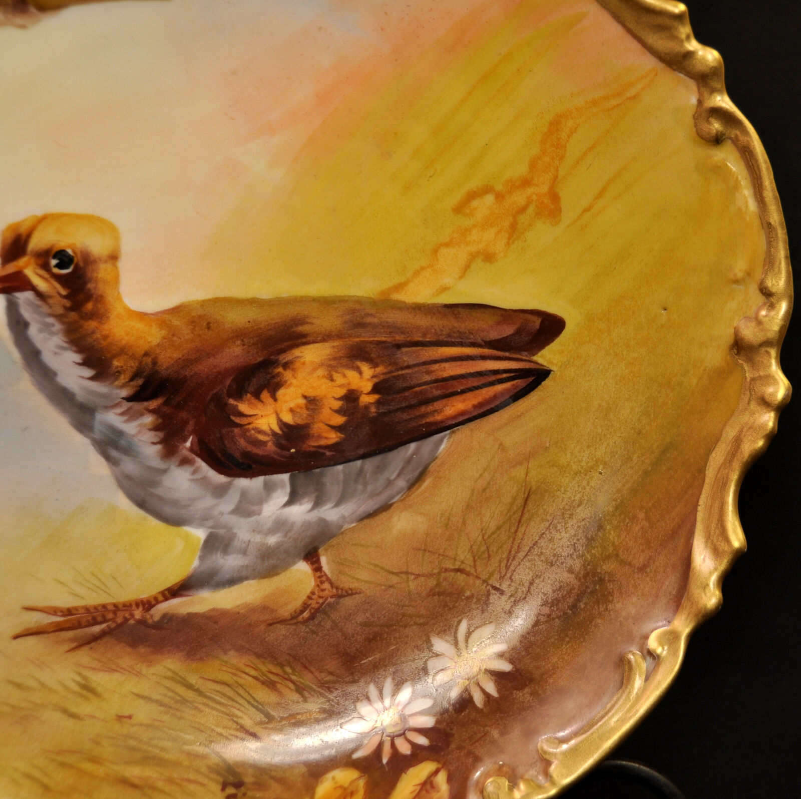 Limoges LDB&Co Flambeau Charger Plate 11.5" Bird Hand Painted Leonce 1890s-1900s