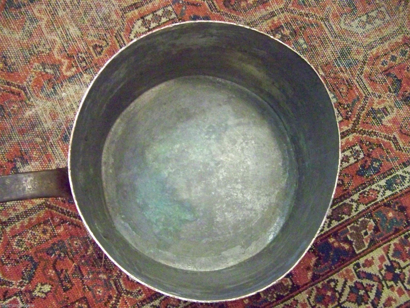 MASSIVE 3 GAL SZ SUPERB 1800's - 19th CENTURY AMERICAN COPPER IRON HANDLED POT