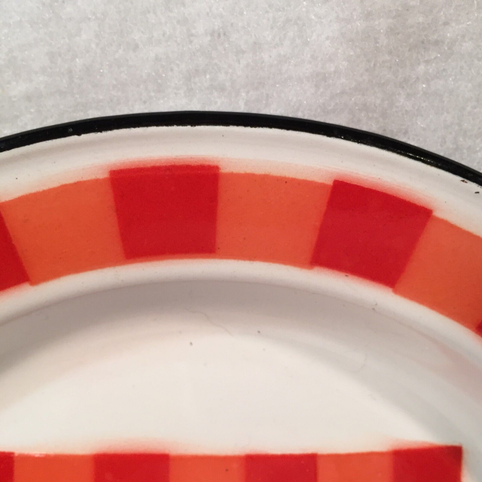 Antique French Enamelware Dinner Plate & Cup Set Circa 1800's