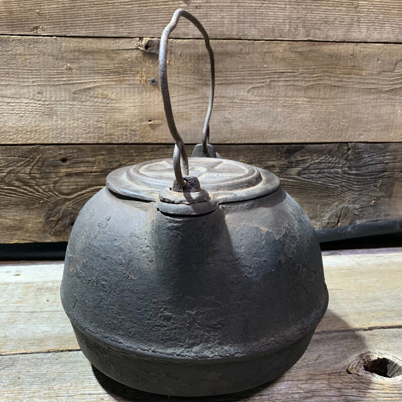 Antique 1800s Cast Iron, Tea Kettle, Chattanooga Star No. 7, Swivel Lid