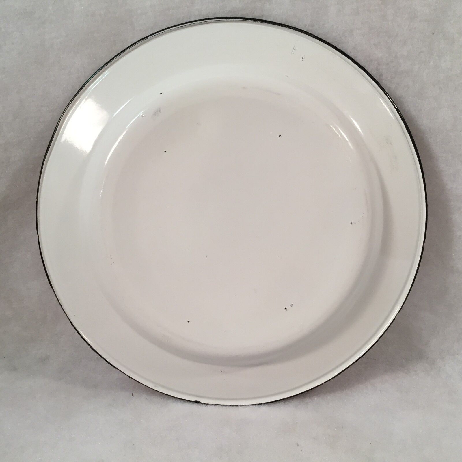 Antique French Enamelware Dinner Plate & Cup Set Circa 1800's