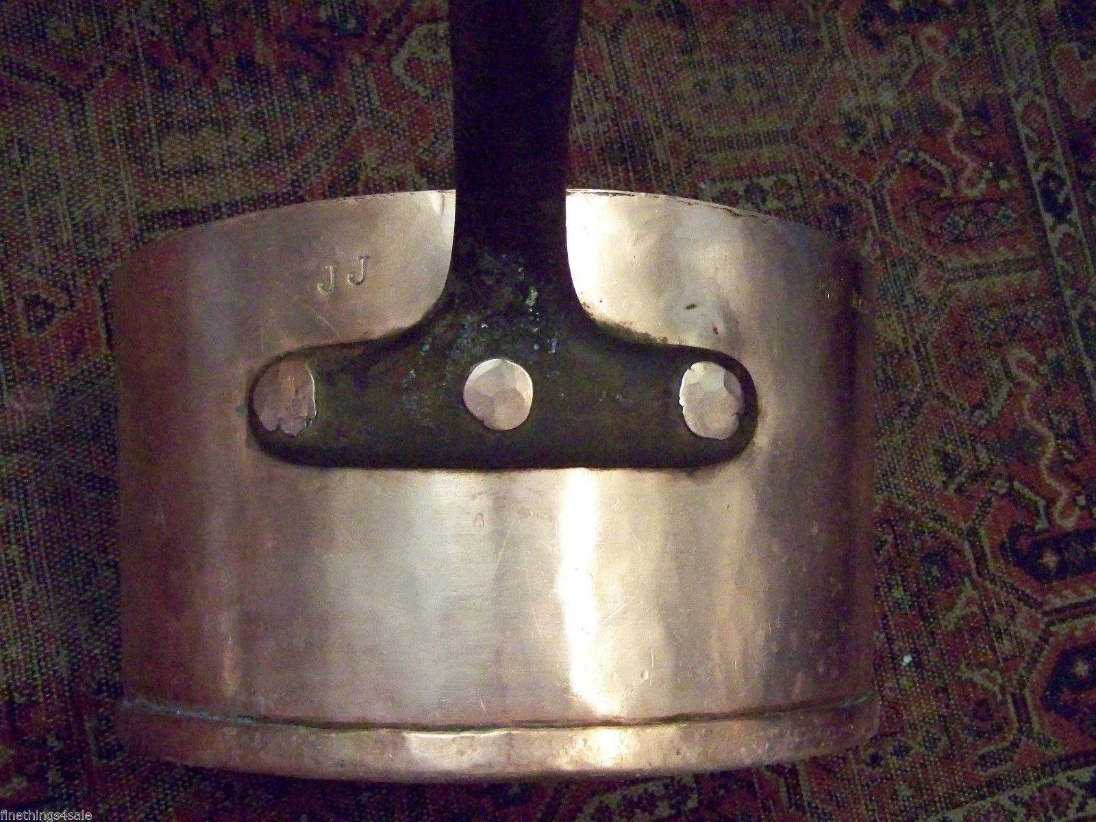 MASSIVE 3 GAL SZ SUPERB 1800's - 19th CENTURY AMERICAN COPPER IRON HANDLED POT