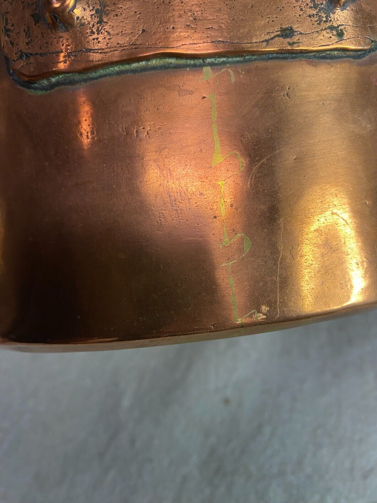 ANTIQUE 19TH CENTURY 8" COPPER SAUCE PAN DOVETAILED W/LID TIN LINED