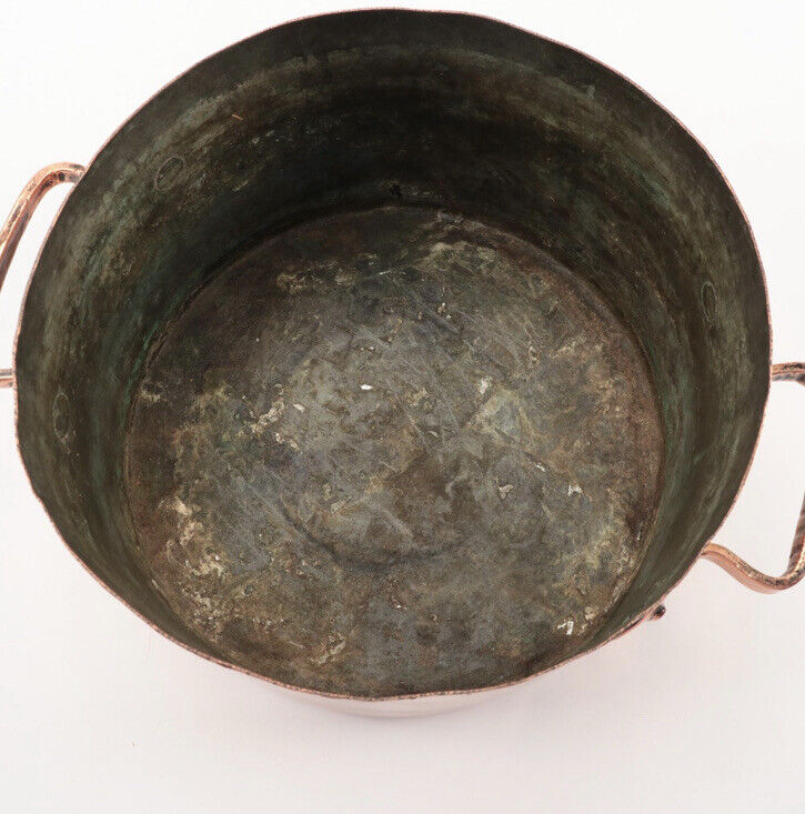 9 QUART SZ SUPERB 1800's  19th CENTURY AMERICAN COPPER HANDLED STOCKPOT SOUP POT